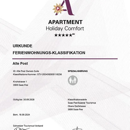 Alte Post Appartement Saas Fee